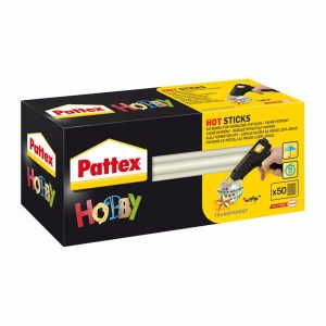 PATTEX LEPILNI VLOŽKI,1000G 50/1 Lepilni vložki Pattex za vroče lepljenje, 50 vložkov. Pattex lepilni vložki fi 11mm, 1Kg, 50 kos. Uporabljajo s pištolo za vroče lepljenje. Lepilo je primerno za lepljenje kartona, lesa, lesenih materialov, kovine, gume, plastike in keramike. Prozorno in elastično lepilo z visoko končno trdnostjo. Zlepi zelo hitro, v manj kot 2 minutah.